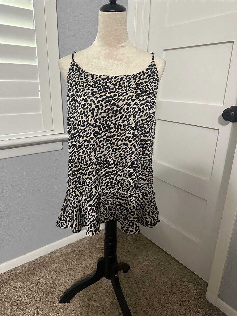easel Black and Cream Leopard Print camisole